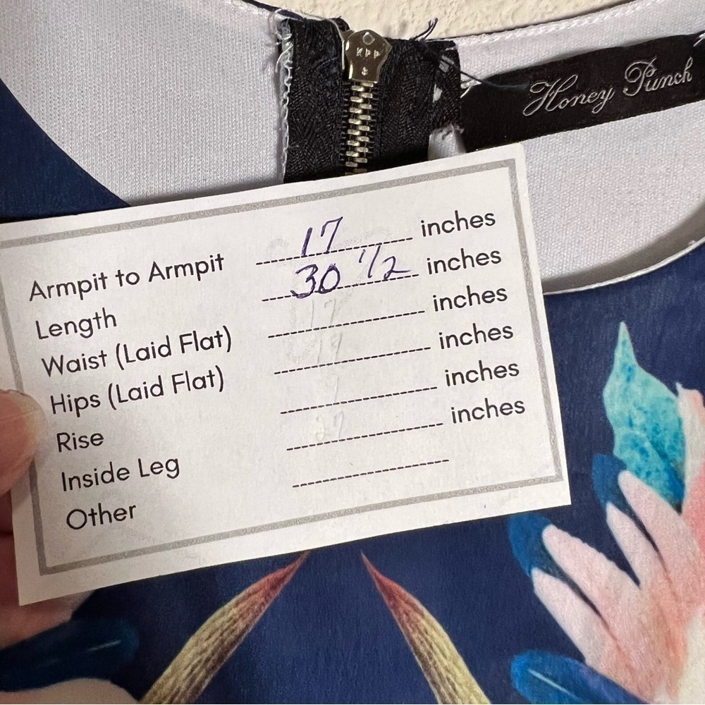 Honey Punch Floral Dress Blue Pink Small - Picture 7 of 7